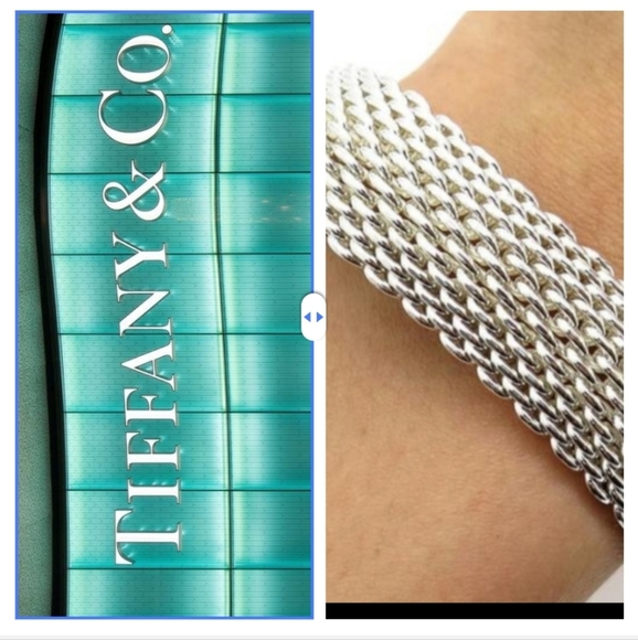 🎈Exquisite Tiffany and Co 925 Somerset Silver Women's Bracelet💍🍸+GIFT